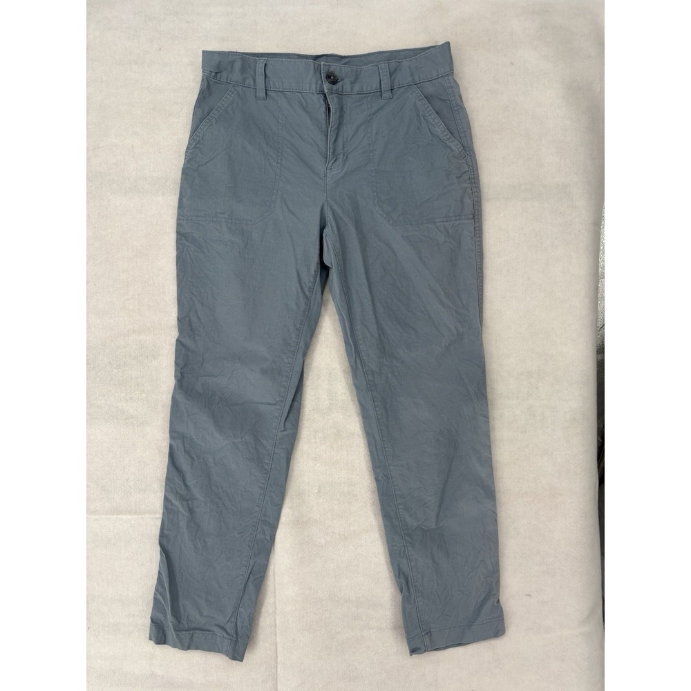 Eddie Bauer Chino Hiking Pants Women's 2 (28x25) Straight Mid Rise Blue Camping